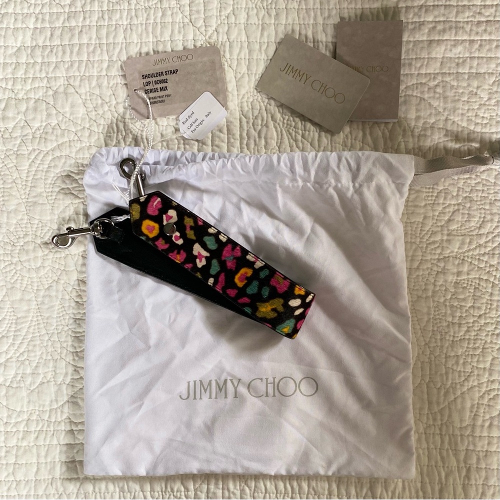 JIMMY CHOO - Colorful Leopard Print Pony Bag Shoulder Strap - Picture 15 of 15